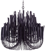 Arteriors Home Tilda 36"W Black and Wood 6-Light Chandelier