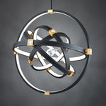 Atomic 36 1/2" Wide Black and Aged Brass LED Pendant Light