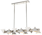 Avante 12-Light Geometric Triangular Polished Nickel Linear Pendant