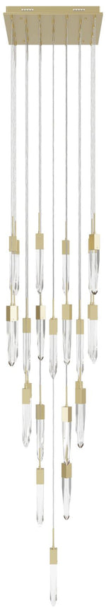 Avenue Aspen 28" Wide Brushed Brass LED Multi-Light Pendant