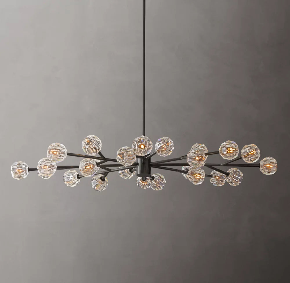 Boule De Cristal Clear Glass Oval Chandelier 72"