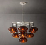 Cabrette Amber Glass Round Chandelier 36"