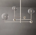 Glass Globe Mobile Three-Arm Chandelier 46"
