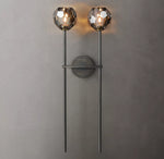 Boule De Cristal Smoke Glass Grand Double Sconce