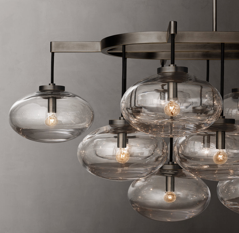 Cabrette Clear Glass Linear Chandelier 72"