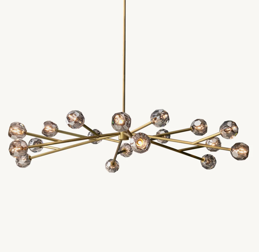 Boule De Cristal Smoke Glass Round Chandelier 72"