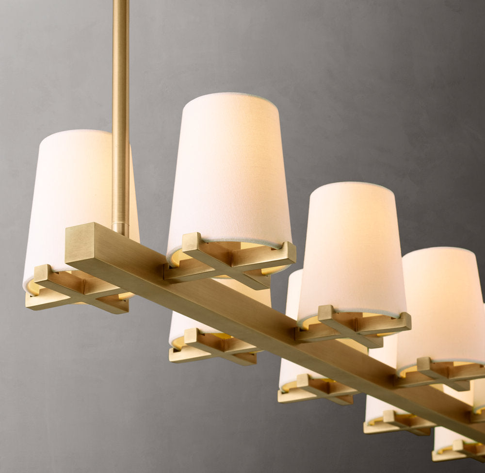 Pauillac Fabric Shade Linear Chandelier 49"