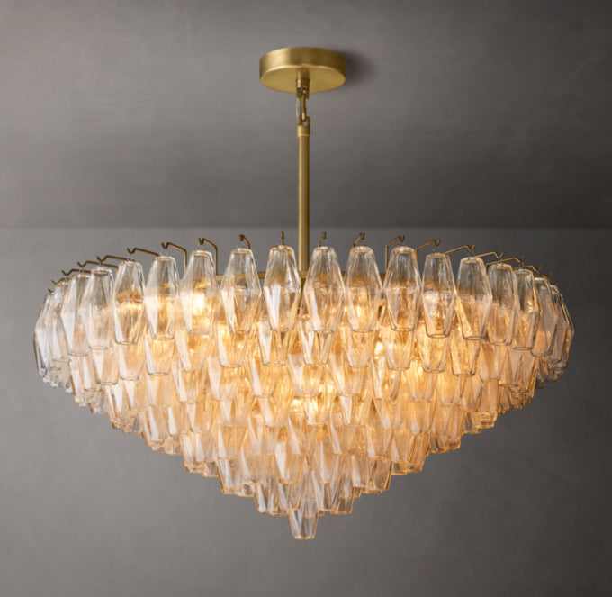 Chiara Clear Glass Tiered Round Chandelier 37"