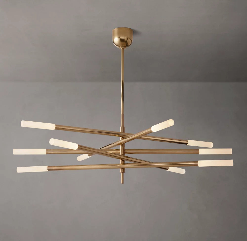 Rousseau 10-Light Mobile Etched Rod Chandelier