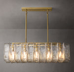 Lattice Clear Glass Rectangular Chandelier 49"
