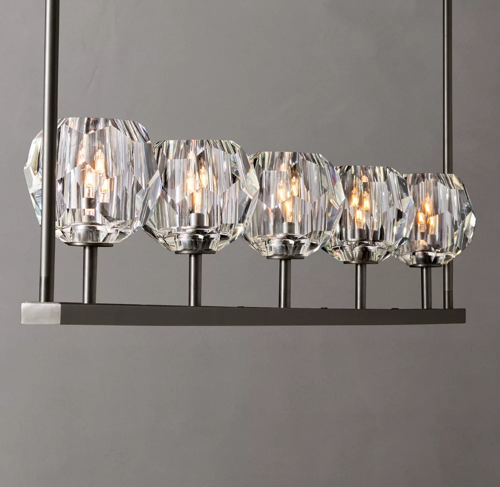 Boule De Cristal Clear Glass Linear Chandelier 48"