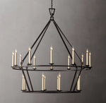 19TH C. ENGLISH OPENWORK TWO-TIER ROUND CHANDELIER 50"