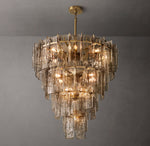 Lattice Smoke Glass Tiered Chandelier 47"