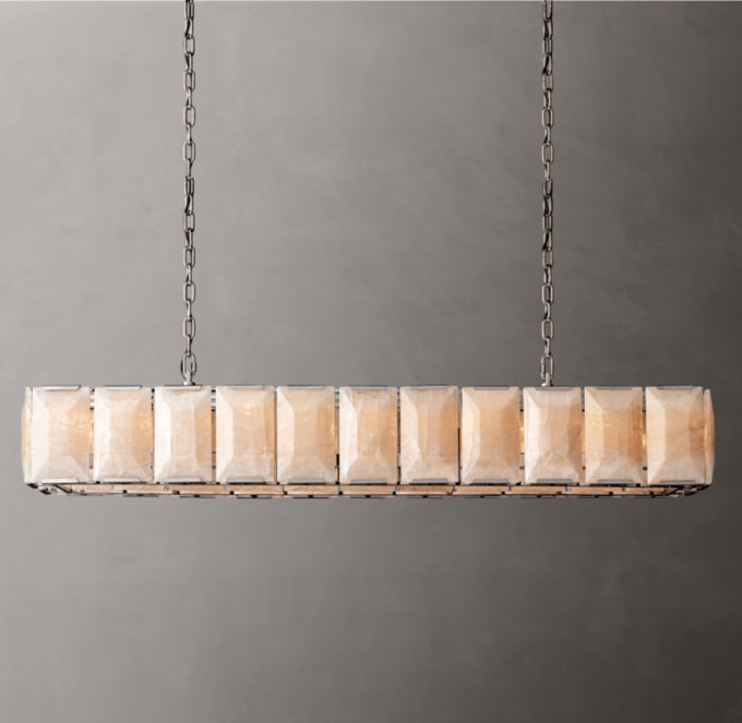 Harlow Calcite Rectangular Chandelier 74"