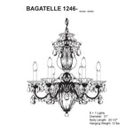 Bagatelle 22.5"H x 21"W 7-Light Crystal Chandelier in Antique Sil