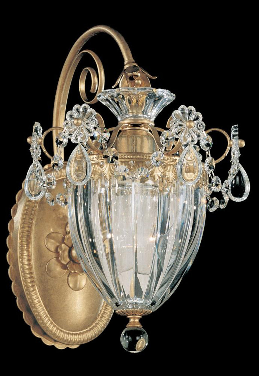 Bagatelle Wall Sconce, 1-Light, French Gold, Clear Swarovski Crystal, 13"H (1240-26S 1HPUGA)