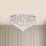 Baronet 12"H x 24"W 6-Light Crystal Flush Mount in Polished Stain