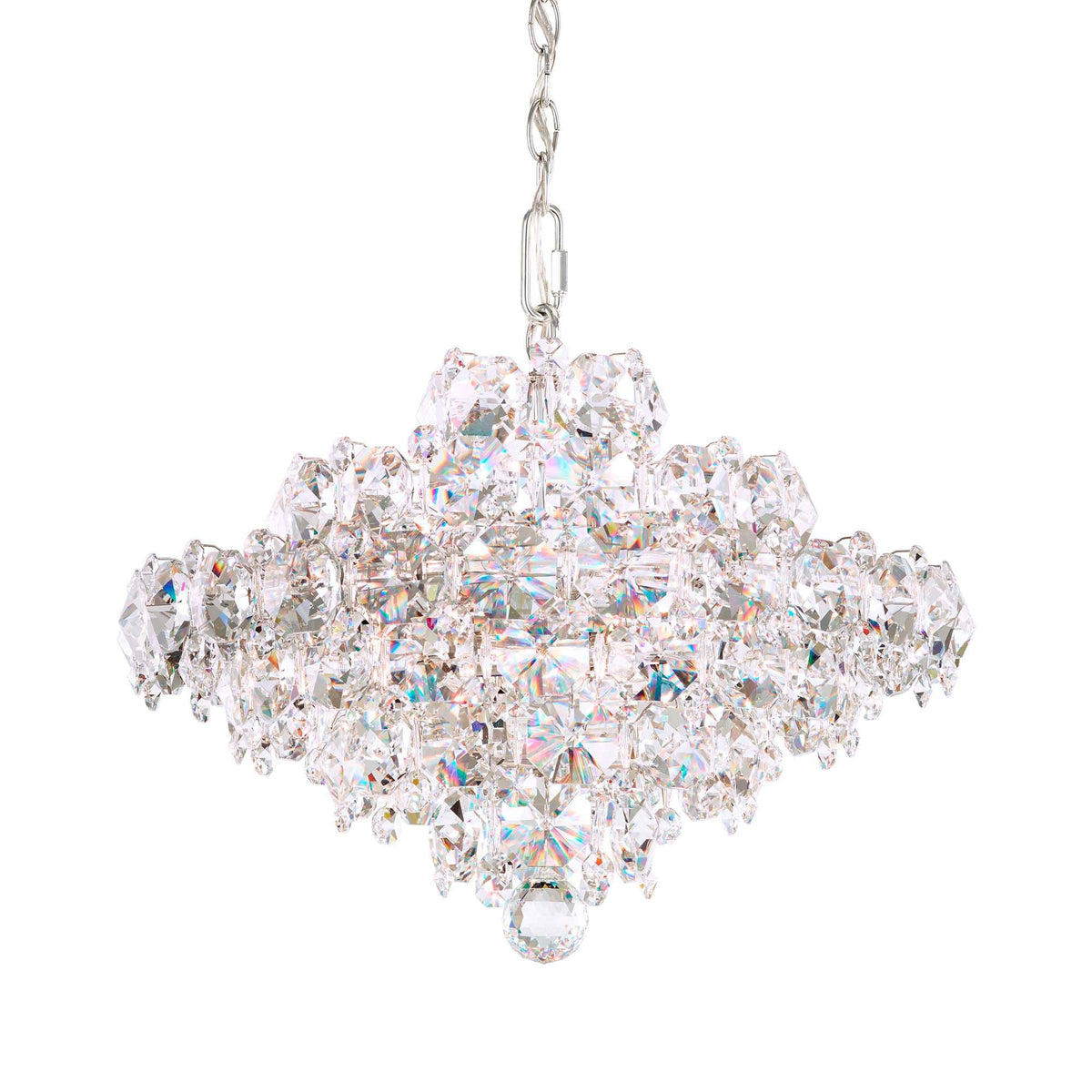 Baronet 15"H x 19"W 8-Light Crystal Pendant in Polished Stainless
