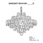 Baronet 15"H x 19"W 8-Light Crystal Pendant in Polished Stainless