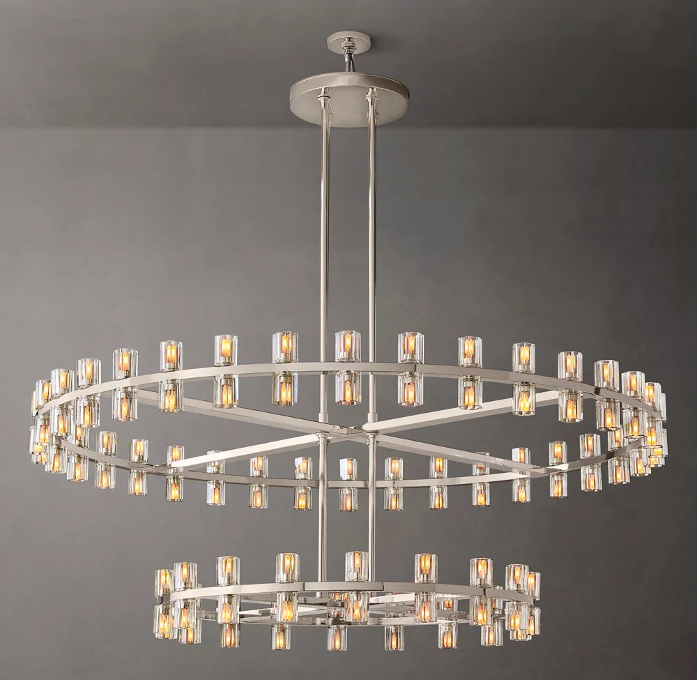 Arcachon LED Round Two-Tier Chandelier 60"