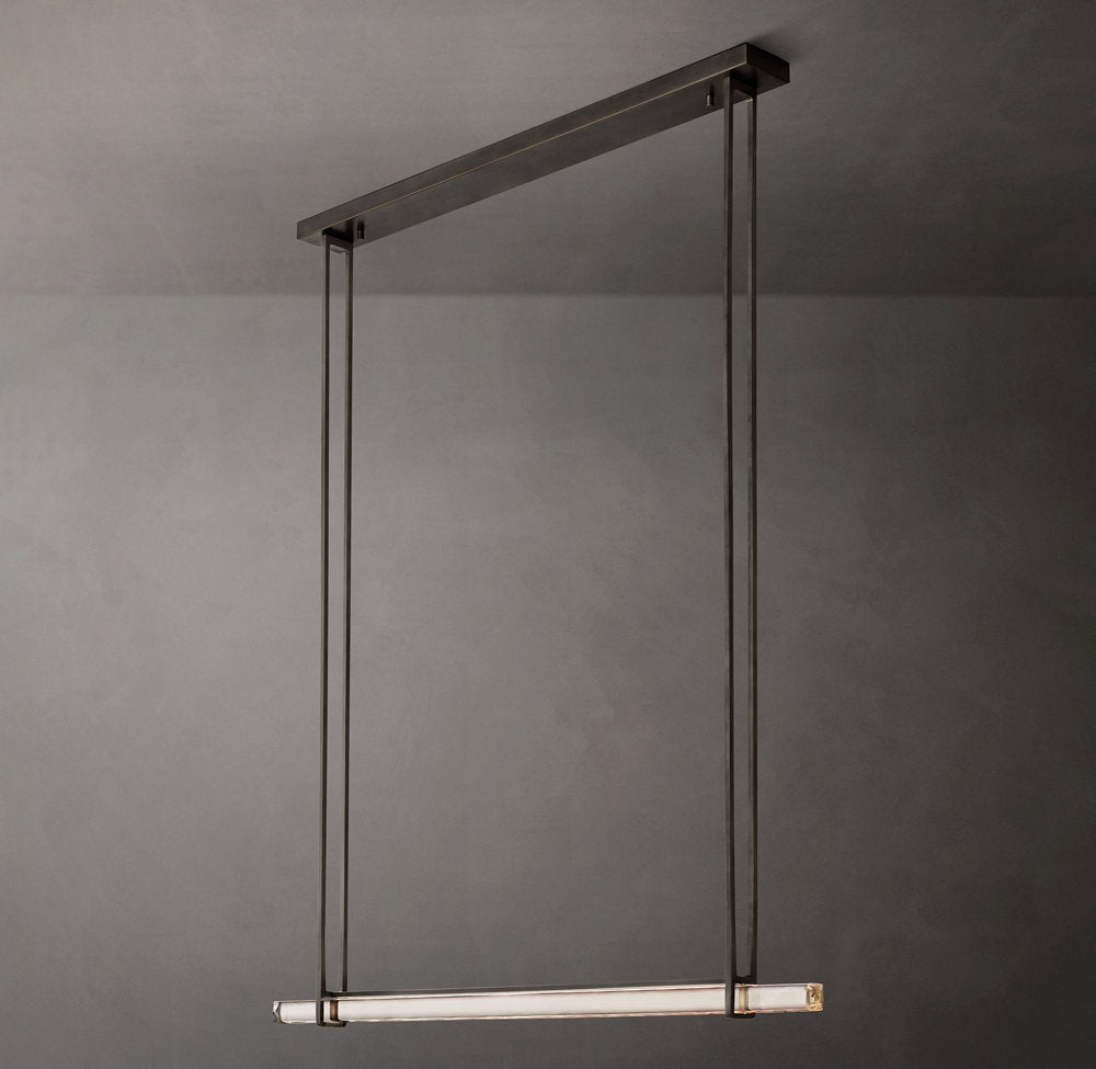 Audubon Crystal Single Bar Linear Chandelier 60"