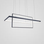 2 Rectangular LED Black Modern Pendant Lighting Hanging Ceiling Lights
