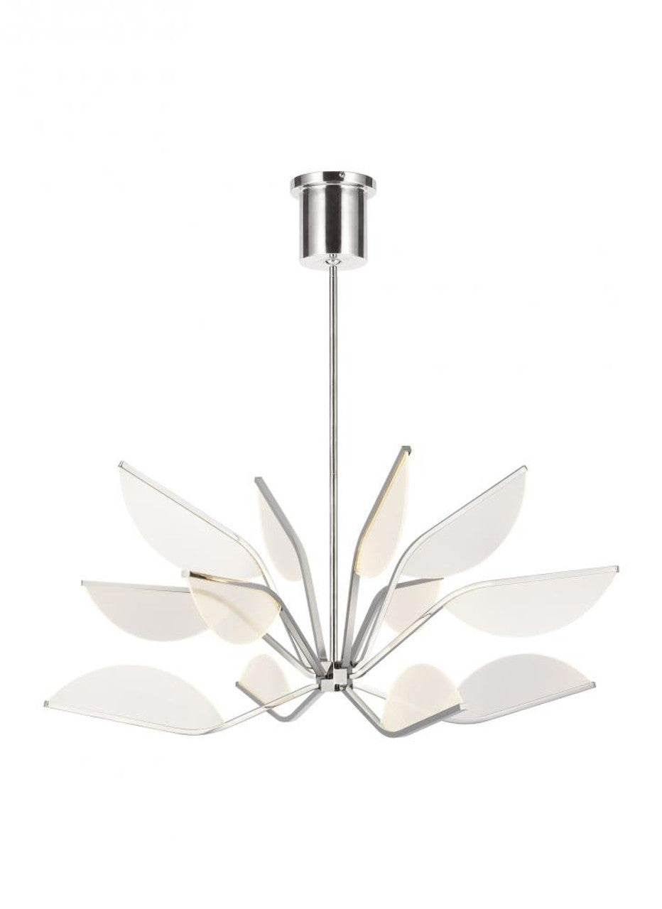 Belterra Chandelier, 12-Light, LED, Polished Nickel, Acrylic, 38"W (700BLT38N-LED930 70P9D60)