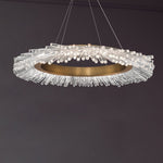 Benediction 38 1/4"W Aged Brass Crystals LED Pendant Light