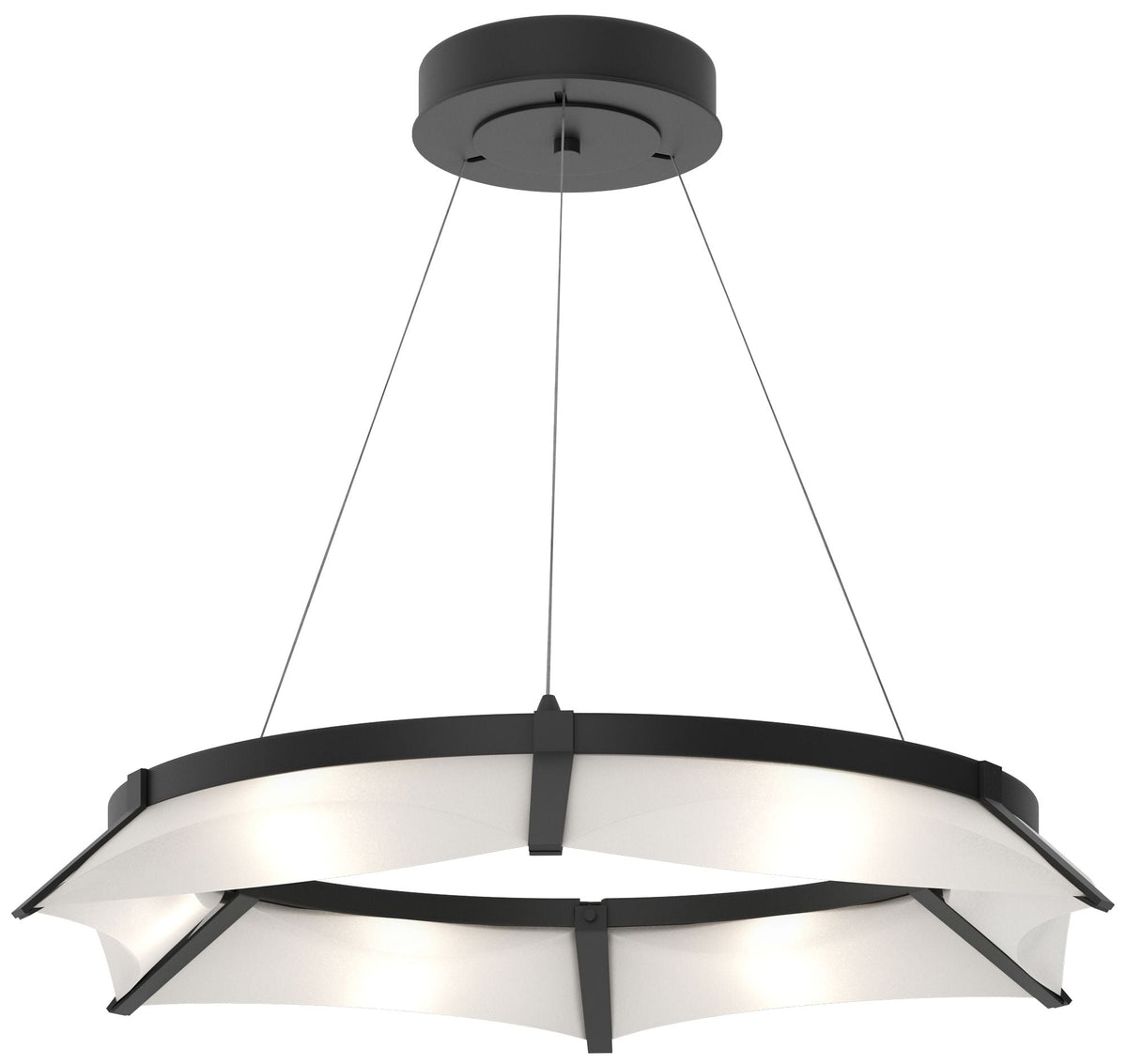 Bento 32.8"W Black Standard LED Pendant With Spun Frost Shade