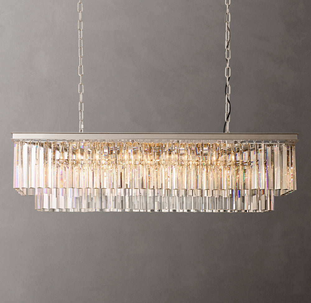 1920s Odeon Rectangular Chandelier 49"