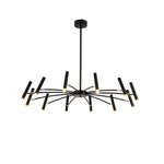 Linear Sputnik Chandelier - Black Metal,12 Light, Modern Hanging Lights