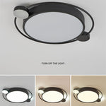 Modern Flush Mount Ceiling Light Dual Round Light Design in Gold and Black Finishes