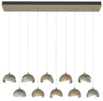 Brooklyn 10-Light Double Shade Rectangular Pendant - Gold - Platinum - Opal