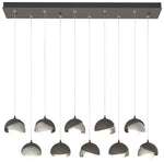 Brooklyn 10-Light Rectangular Pendant - Smoke - Sterling - Opal