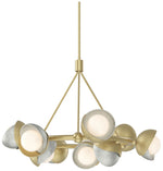 Brooklyn 32"W 9-Light Sterling Accented Brass Double Shade Ring Pendan