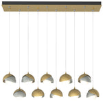 Brooklyn 44.5" Brass & Platinum Rectangular Long 2-Shade Pendant
