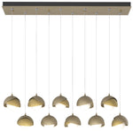 Brooklyn 44.5" Gold & Brass Rectangular Long 2-Shade Pendant
