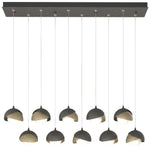 Brooklyn 44.5" Iron & Gold Rectangular Long 2-Shade Pendant