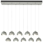 Brooklyn 44.5" Platinum & Sterling Rectangular Long 2-Shade Pendan