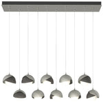 Brooklyn 44.5" Sterling & Iron Rectangular Long 2-Shade Pendant