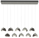 Brooklyn 44.5" Sterling & Rubbed Bronze Rectangular Long 2-Shade P