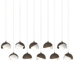 Brooklyn 44.5"W 10-Light Double Rectangular White and Bronze Long Pend