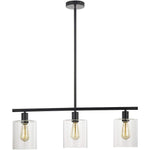 Linear 3 Lantern Vintage Pendant Lighting Metal Glass LED Kitchen Lighting