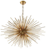 Burst 12-Light 35 Inch Unique Aged Brass Square Stem Sputnik