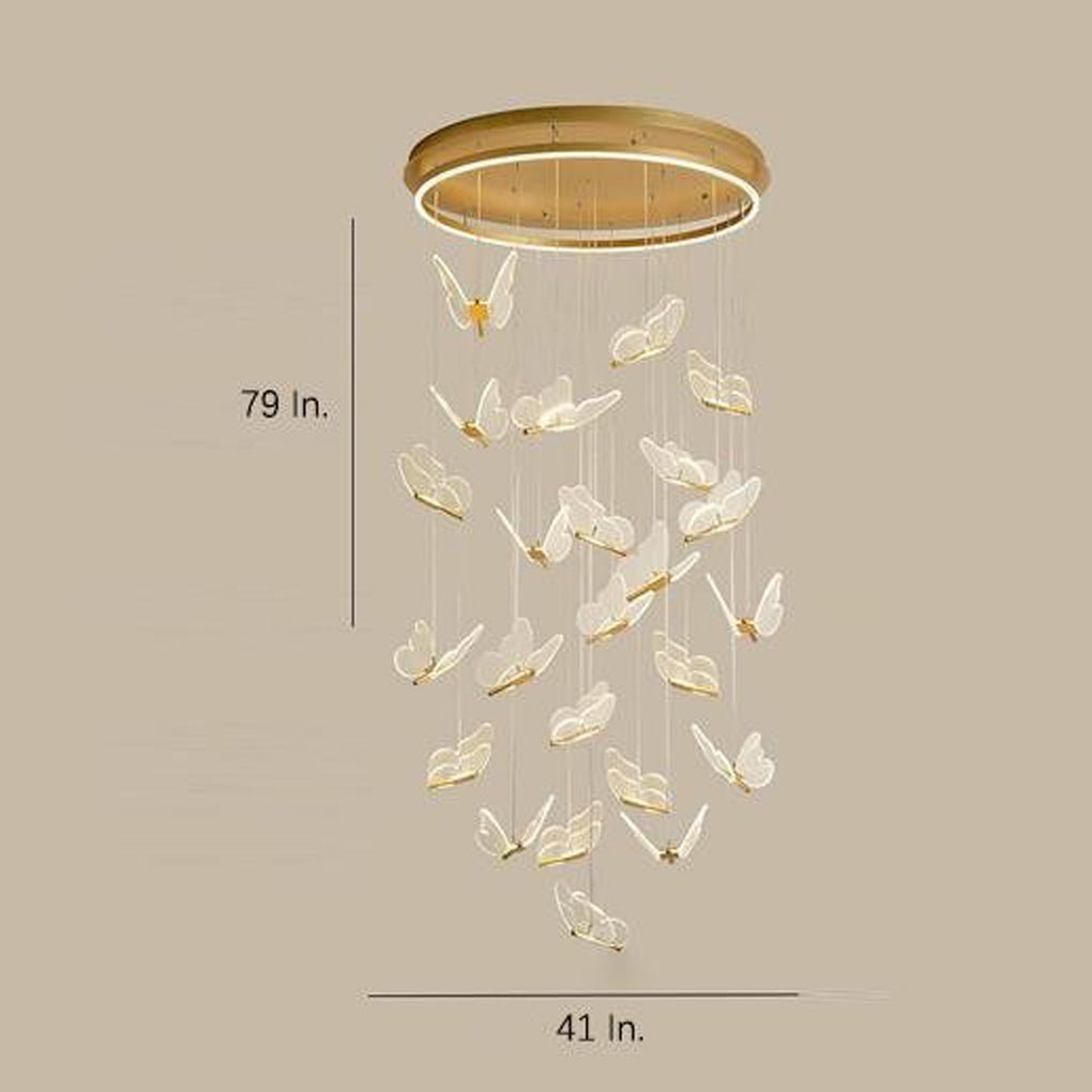 Butterfly Shapes Design Pendant Lighting Acrylic Metal Island LED Living Room Ceiling Lights