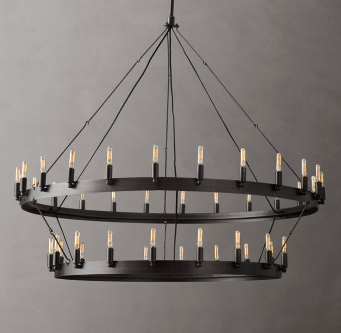 Camino Vintage Filament Two-Tier Chandelier 50"