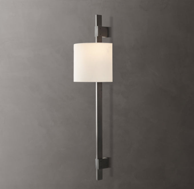 Vela Rectangular Bar Sconce - Round Shade