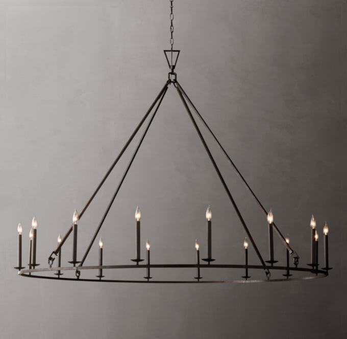 19TH C. ENGLISH OPENWORK ROUND CHANDELIER 72"