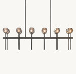 Boule De Cristal Smoke Glass Double Linear Chandelier 60"