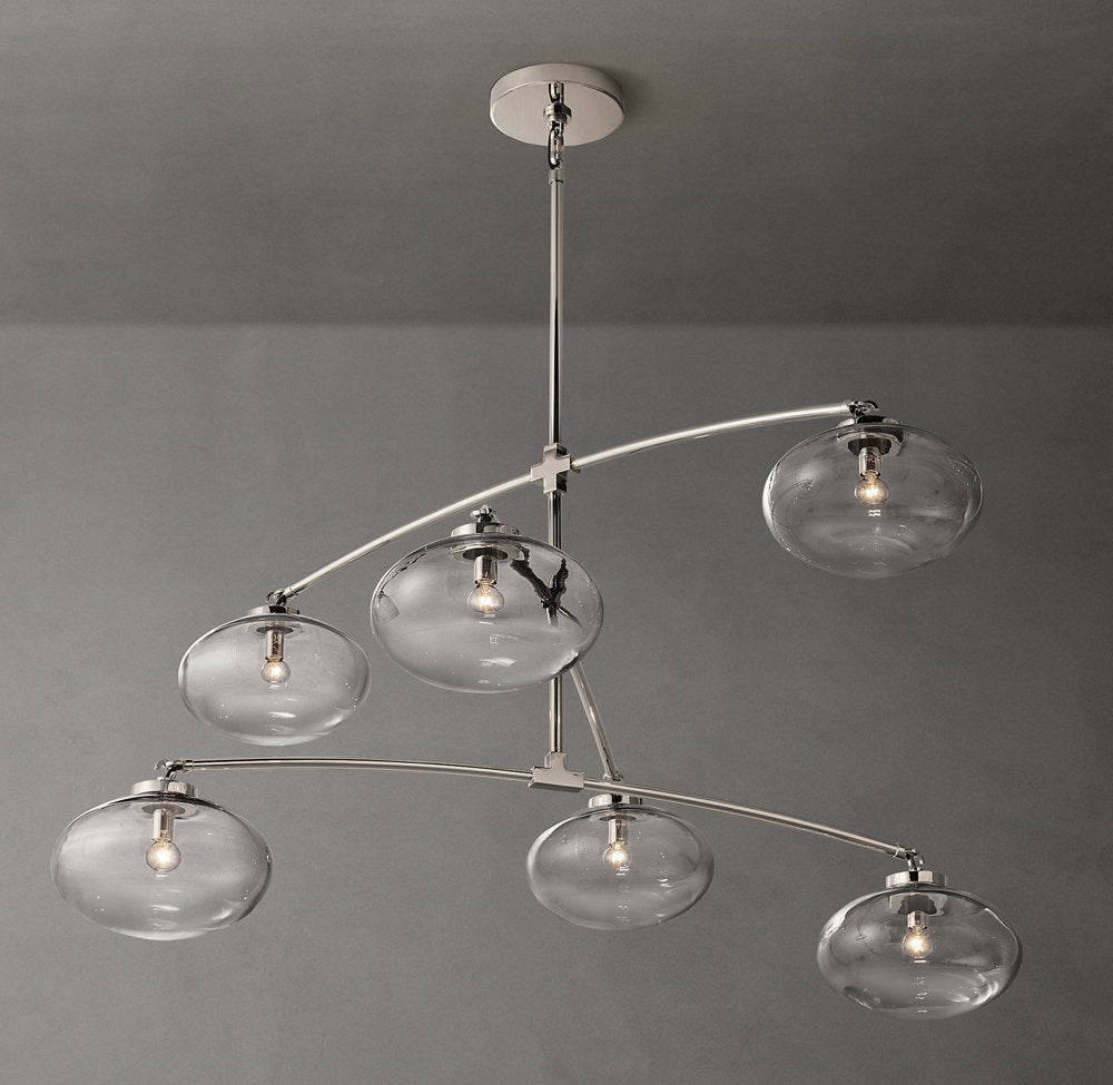 Cabrette Clear Glass Mobile Round Chandelier